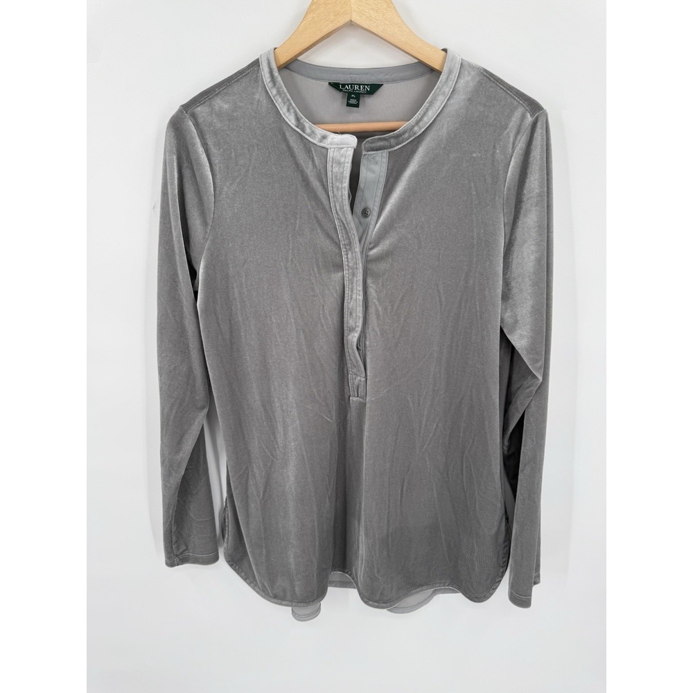 Lauren Ralph Lauren Top Womens PL Velour Soft Casual Work Office Relaxed Comfy